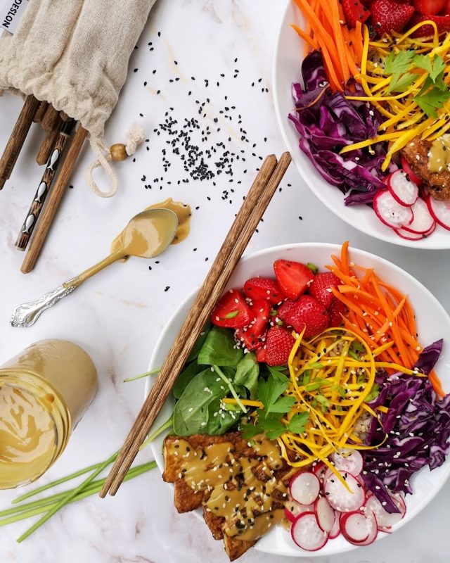 Healthy dish with herbs