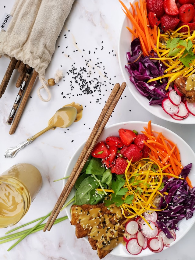 Healthy dish with herbs